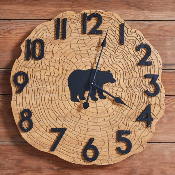 Park Designs - Black Bear Wood Slice Wall Clock 8599-775