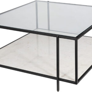 Surya - Alecsa Coffee Table w/ Marble Bottom - Black EAA-006