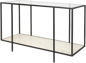 Surya - Alecsa Console Table w/ Marble Bottom - Black EAA-008