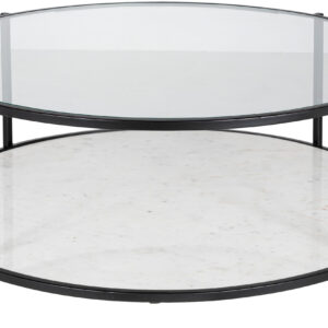 Surya - Alecsa Coffee Table w/ Marble Bottom - Black EAA-010