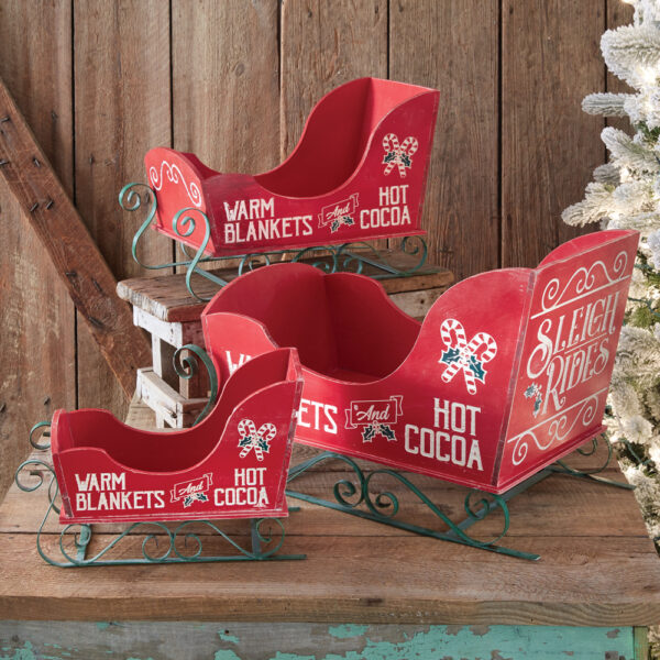 CTW Home Collection - Set of Three Large Christmas Sleighs 440135
