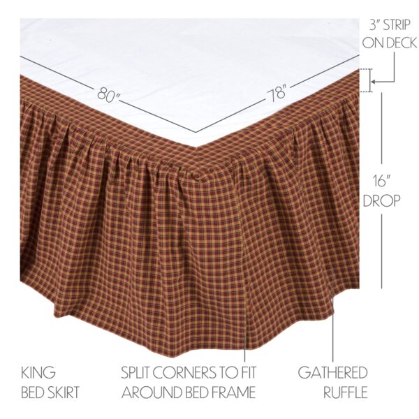 VHC-10426 - Patriotic Patch King Bed Skirt 78x80x16