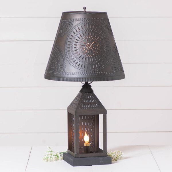 Kettle Black Valley Forge Lamp in Kettle Black with Shade Lamps