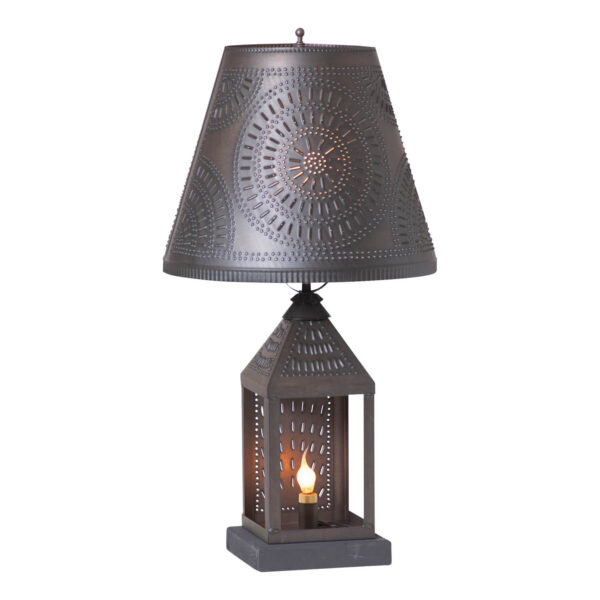 Kettle Black Valley Forge Lamp in Kettle Black with Shade