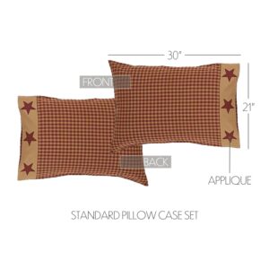 VHC-13617 - Ninepatch Star Standard Pillow Case w/Applique Border Set of 2 21x30
