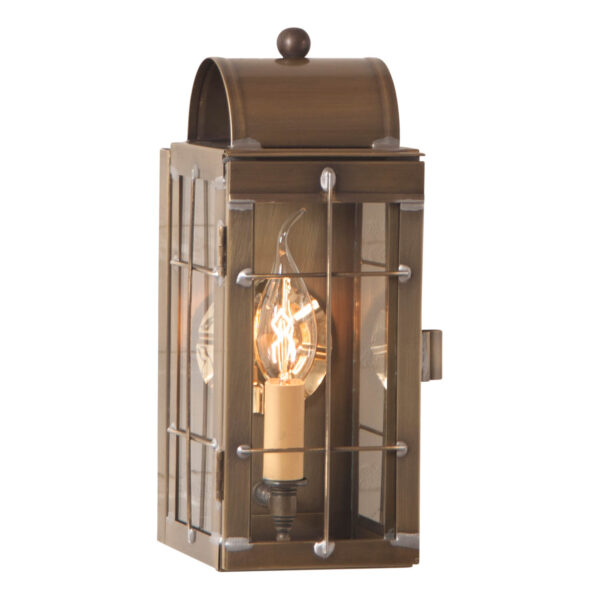 Antiqued Solid Brass Cape Cod Wall Lantern in Weathered Brass - 1-Light