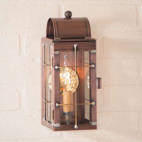 Antiqued Solid Copper Cape Cod Wall Lantern in Antique Copper - 1-Light Outdoor Lights