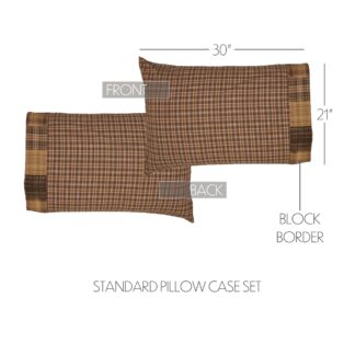 Rustic Prescott Standard Pillow Case Block Border Set of 2 21x30 by Oak & Asher