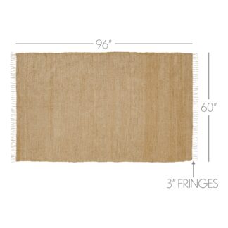 Farmhouse Burlap Natural Chindi/Rag Rug 60x96 by April & Olive
