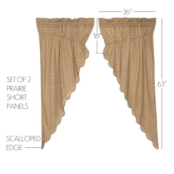VHC-17575 - Millsboro Prairie Curtain Scalloped Set of 2 63x36x18