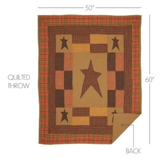 Primitive Stratton Quilted Throw 50x60 by Mayflower Market
