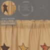 VHC-18000 - Stratton Burlap Applique Star Short Panel Set of 2 63x36
