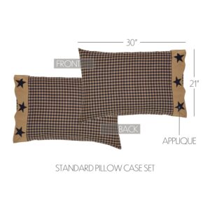 VHC-19852 - Teton Star Standard Pillow Case Applique Star Border Set of 2 21x30