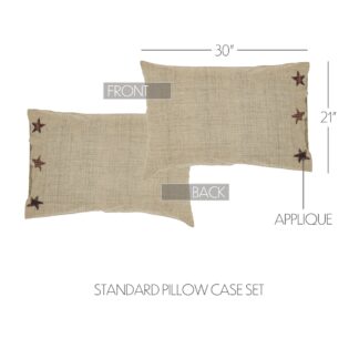Primitive Abilene Star Standard Pillow Case Set of 2 21x30 by Mayflower Market
