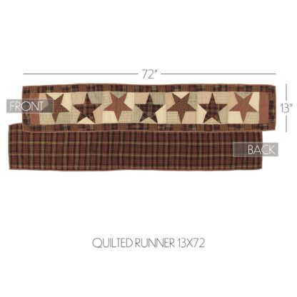 Primitive Abilene Star Quilted Runner 13x72 by Mayflower Market