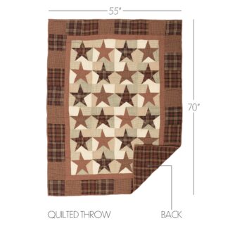 Primitive Abilene Star Quilted Throw 55x70 by Mayflower Market