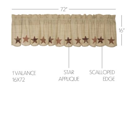 Primitive Abilene Star Valance 16x72 by Mayflower Market