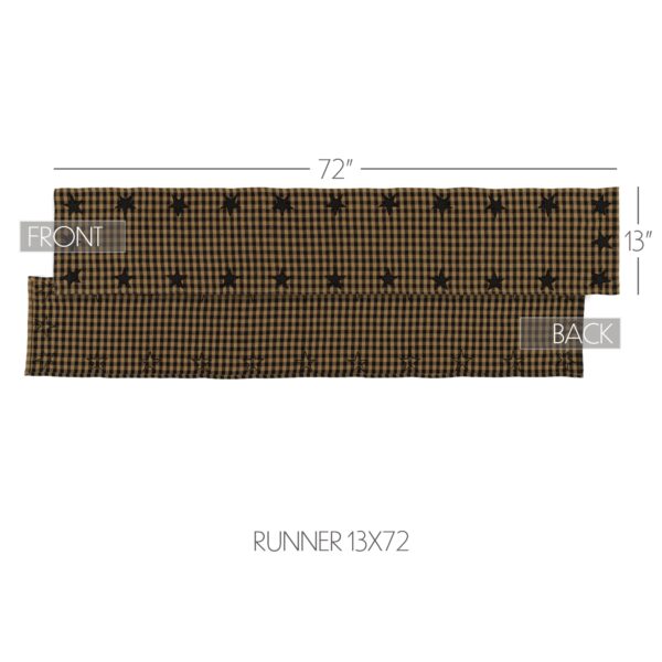 VHC-20139 - Black Star Runner Woven 13x72