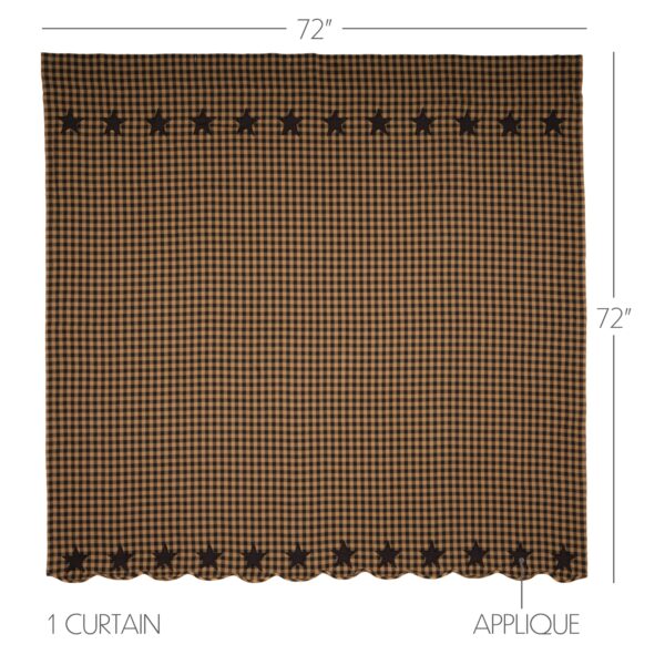 VHC-20146 - Black Star Shower Curtain 72x72