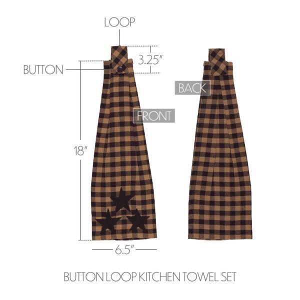 VHC-20177 - Navy Star Button Loop Kitchen Towel