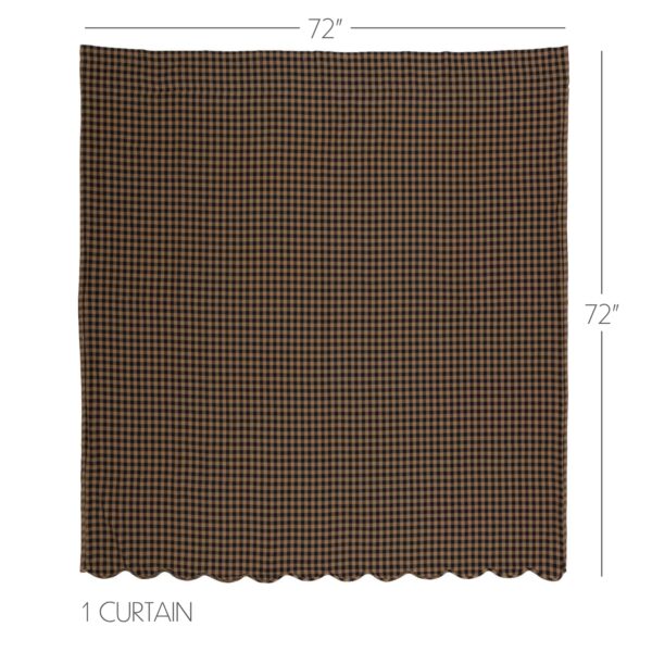VHC-20207 - Black Check Scalloped Shower Curtain 72x72