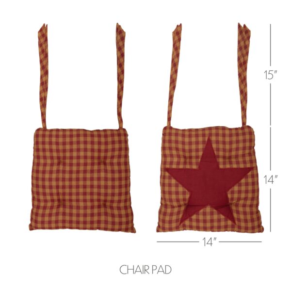 VHC-20250 - Burgundy Star Chair Pad 15x15