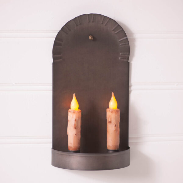 Kettle Black 2-Candle Colonial Sconce Candle Holders