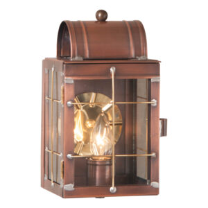 Antiqued Solid Copper Small Wall Lantern in Antique Copper - 1-Light
