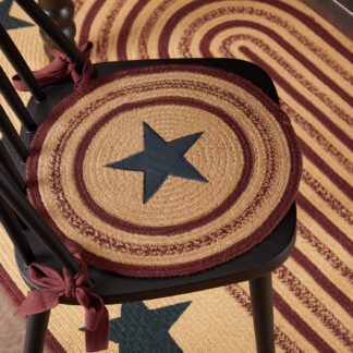 VHC-30569 - Potomac Jute Applique Star Chair Pad Set of 6