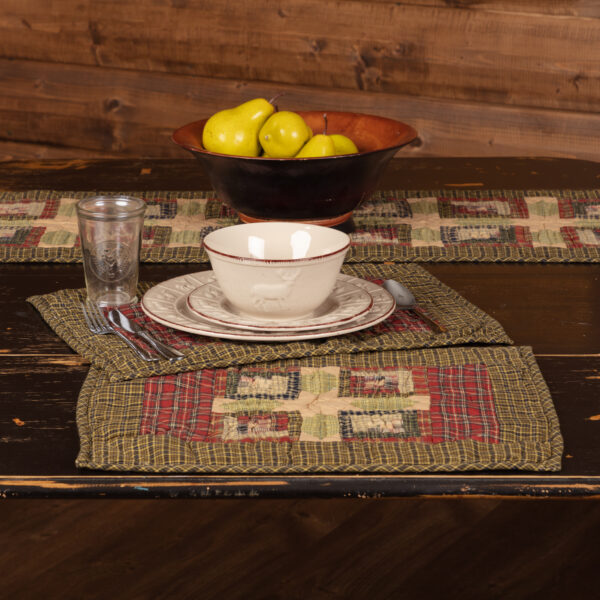 VHC-30618 - Tea Cabin Placemat Quilted Set of 6 12x18
