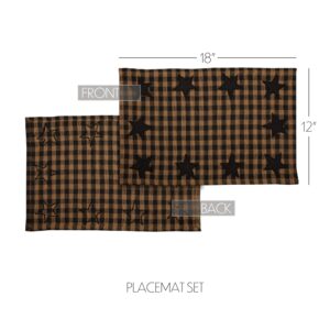 VHC-30630 - Black Star Placemat Set of 6 12x18