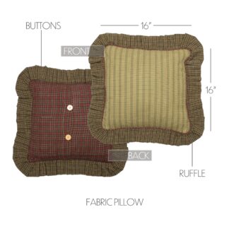 Rustic Tea Cabin Fabric Ruffled Pillow 16x16 by Oak & Asher