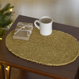 Country Dyani Gold Placemat Set of 6 12x18 by Seasons Crest