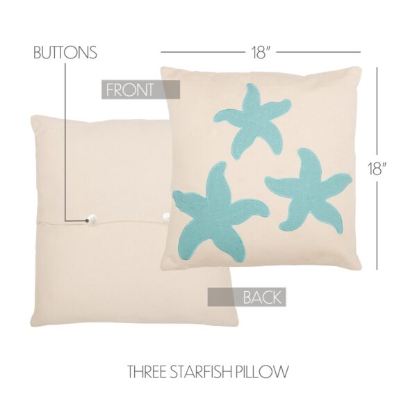 VHC-32390 - Three Starfish Pillow 18x18