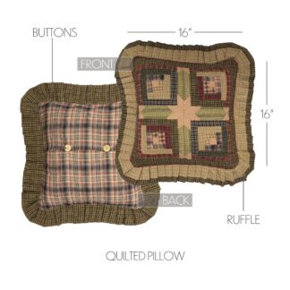 Rustic Tea Cabin Pillow Quilted 16x16 by Oak & Asher