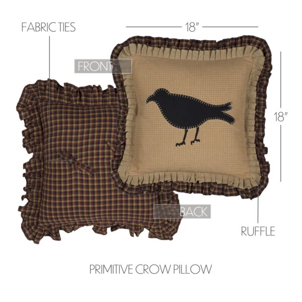 VHC-34386 - Primitive Crow Pillow 18x18