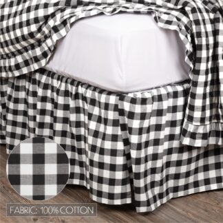 Farmhouse Annie Buffalo Black Check King Bed Skirt 78x80x16 by April & Olive