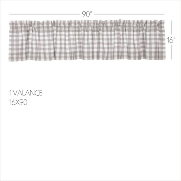 VHC-40432 - Annie Buffalo Grey Check Valance 16x90