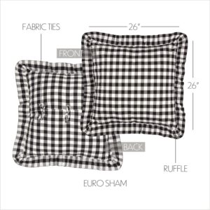 VHC-40448 - Annie Buffalo Black Check Fabric Euro Sham 26x26