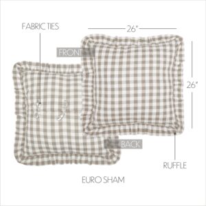 VHC-40449 - Annie Buffalo Grey Check Fabric Euro Sham 26x26