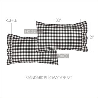Farmhouse Annie Buffalo Black Check Standard Pillow Case Set of 2 21x30+4 by April & Olive