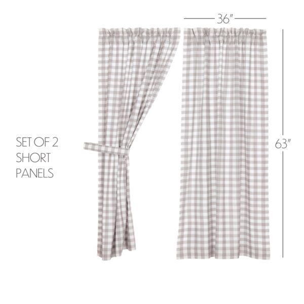 VHC-40461 - Annie Buffalo Grey Check Short Panel Set of 2 63x36