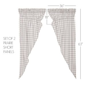 VHC-40464 - Annie Buffalo Grey Check Prairie Curtain Set of 2 63x36x18