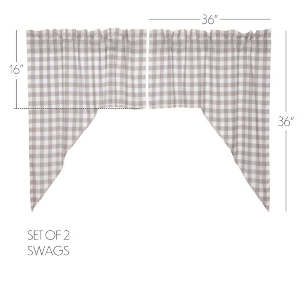 VHC-40470 - Annie Buffalo Grey Check Swag Set of 2 36x36x16