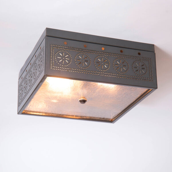 Country Tin Square Ceiling Light with Chisel in Country Tin Ceiling Lights