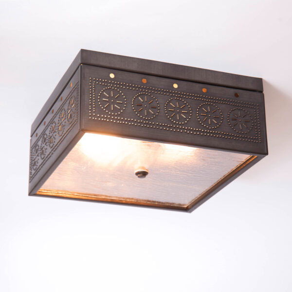 Kettle Black Square Ceiling Light with Chisel in Kettle Black Ceiling Lights