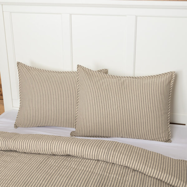 VHC-45730 - Sawyer Mill Charcoal Ticking Stripe Standard Sham 21x27