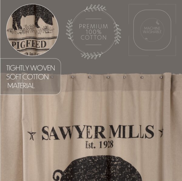 VHC-45801 - Sawyer Mill Charcoal Pig Shower Curtain 72x72