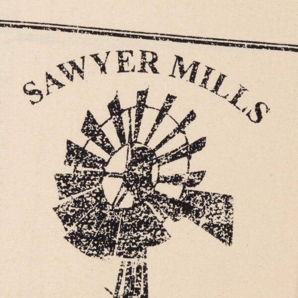 VHC-51314 - Sawyer Mill Charcoal Windmill Muslin Unbleached Natural Tea Towel 19x28