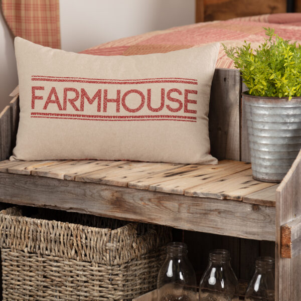 VHC-51320 - Sawyer Mill Red Farmhouse Pillow 14x22